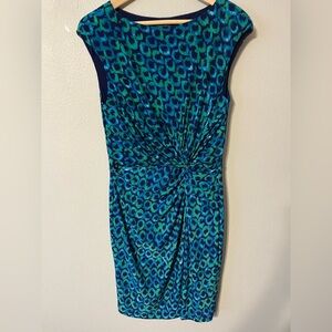 Lauren Ralph Lauren Sheath Dress Blue and 
Green Print Size 12p